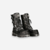 New Rock Boots Black Reactor White Laces M-373-S4