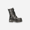 New Rock Boots Black Reactor White Laces M-373-S4