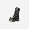 New Rock Boots Black Reactor White Laces M-373-S4