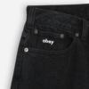 Obey Bigwig Baggy Denim Short Washed Black 172100107