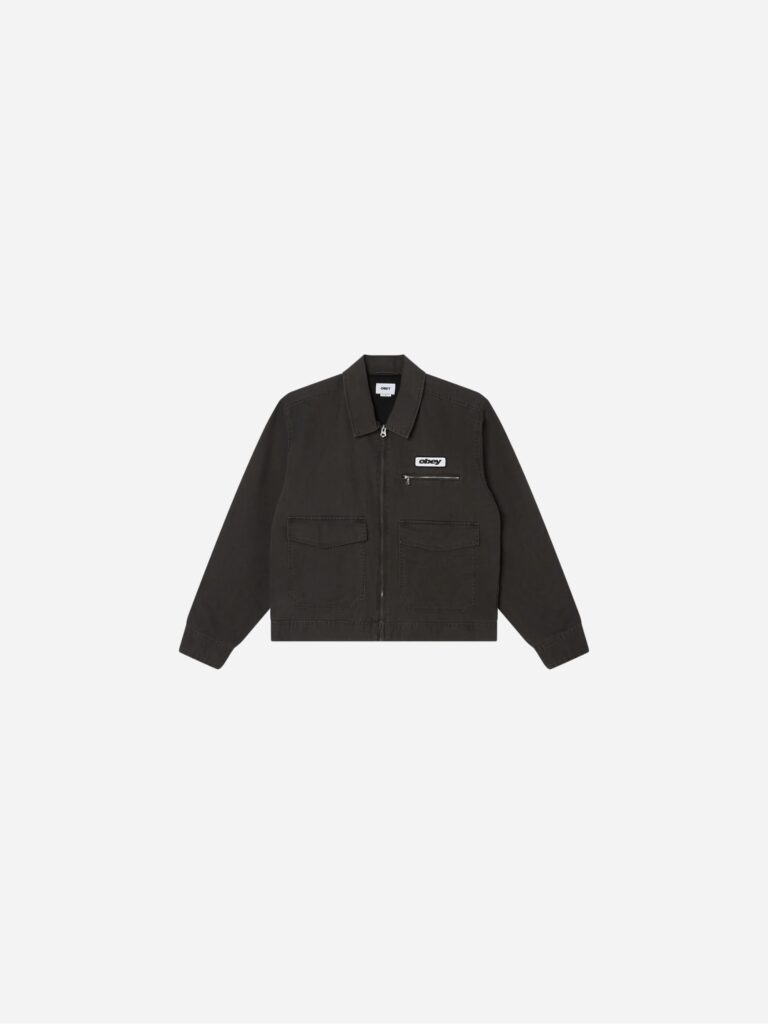 Obey Walter Work Jacket Black Faded Wash 121800620