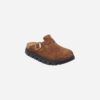 Birkenstock Boston Chunky Dark Tea Suede Leather