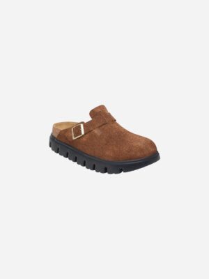 Birkenstock Boston Chunky Dark Tea Suede Leather