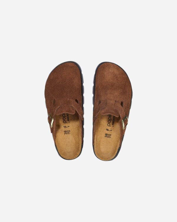 Birkenstock Boston Chunky Dark Tea Suede Leather
