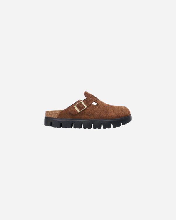 Birkenstock Boston Chunky Dark Tea Suede Leather