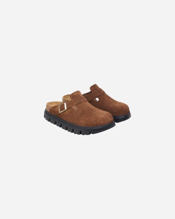 Birkenstock Boston Chunky Dark Tea Suede Leather