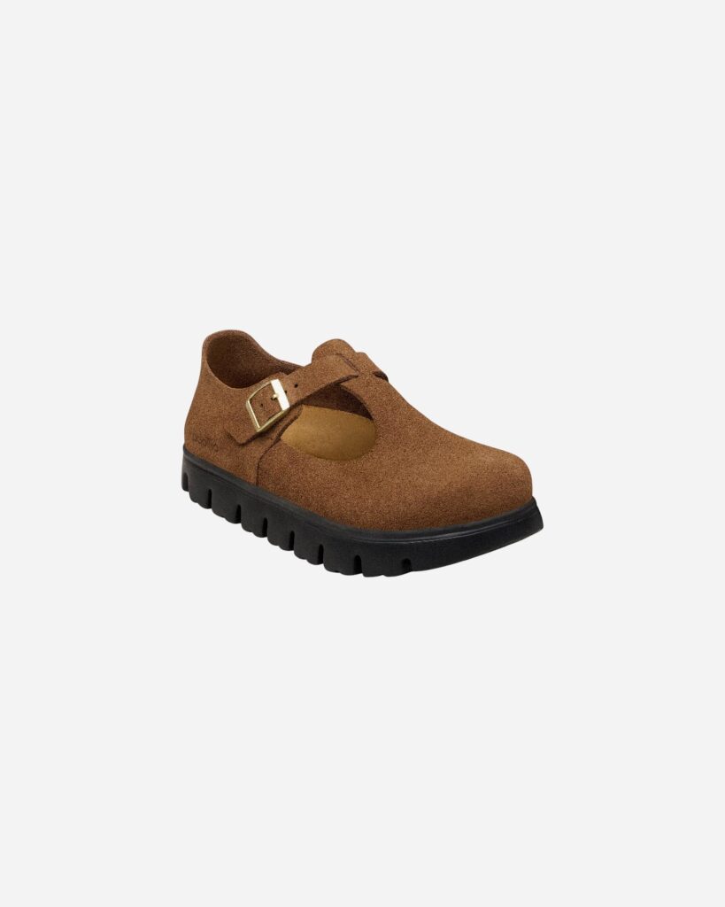 Birkenstock Paris Chunky Dark Tea Suede Leather