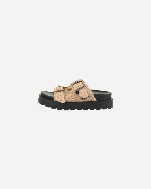 Buffalo Raya Ari Bo Vegan Raffia Cream Black XE08