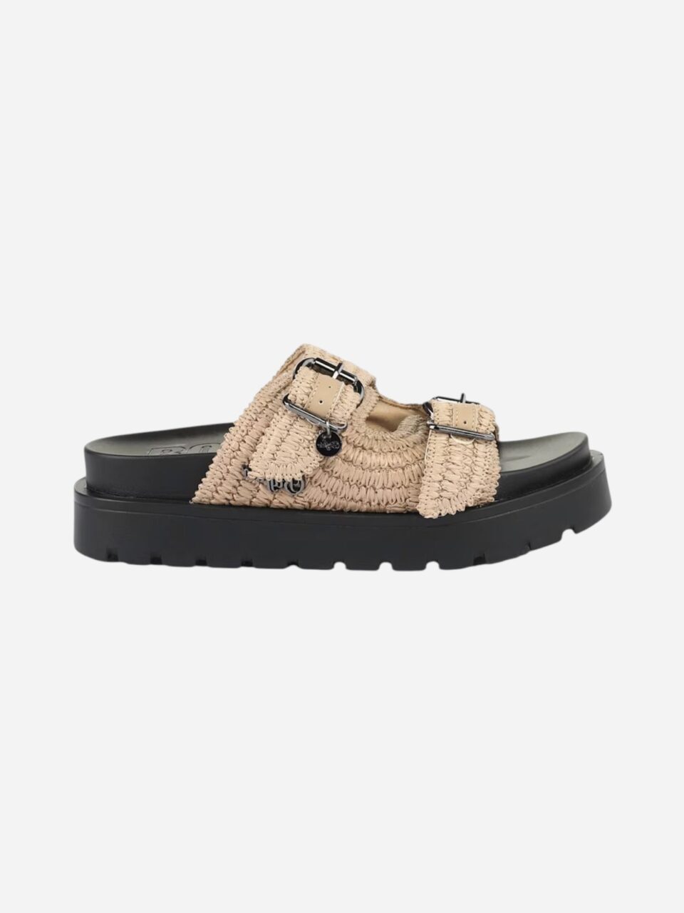 Buffalo Raya Ari Bo Vegan Raffia Cream Black XE08