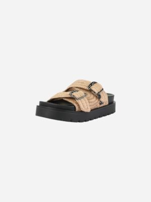 Buffalo Raya Ari Bo Vegan Raffia Cream Black XE08