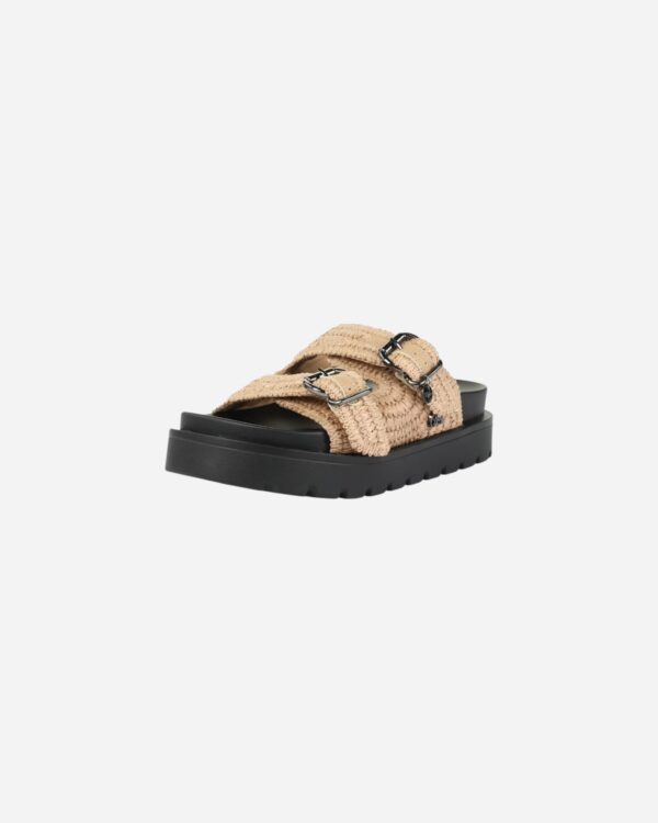 Buffalo Raya Ari Bo Vegan Raffia Cream Black XE08