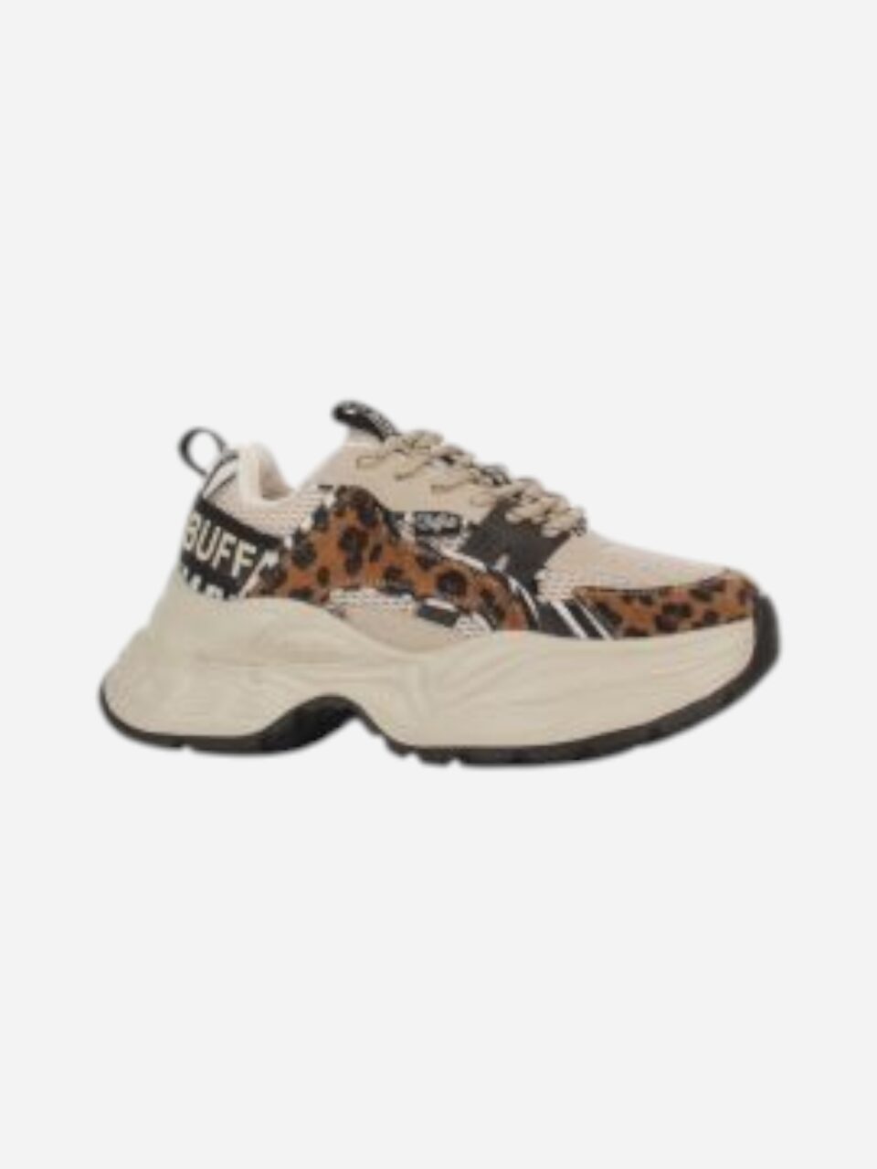 Buffalo Yuno Vegan Nappa Mesh Beige Animal Mix XE08