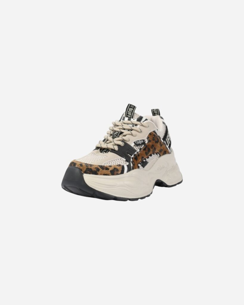 Buffalo Yuno Vegan Nappa Mesh Beige Animal Mix XE08