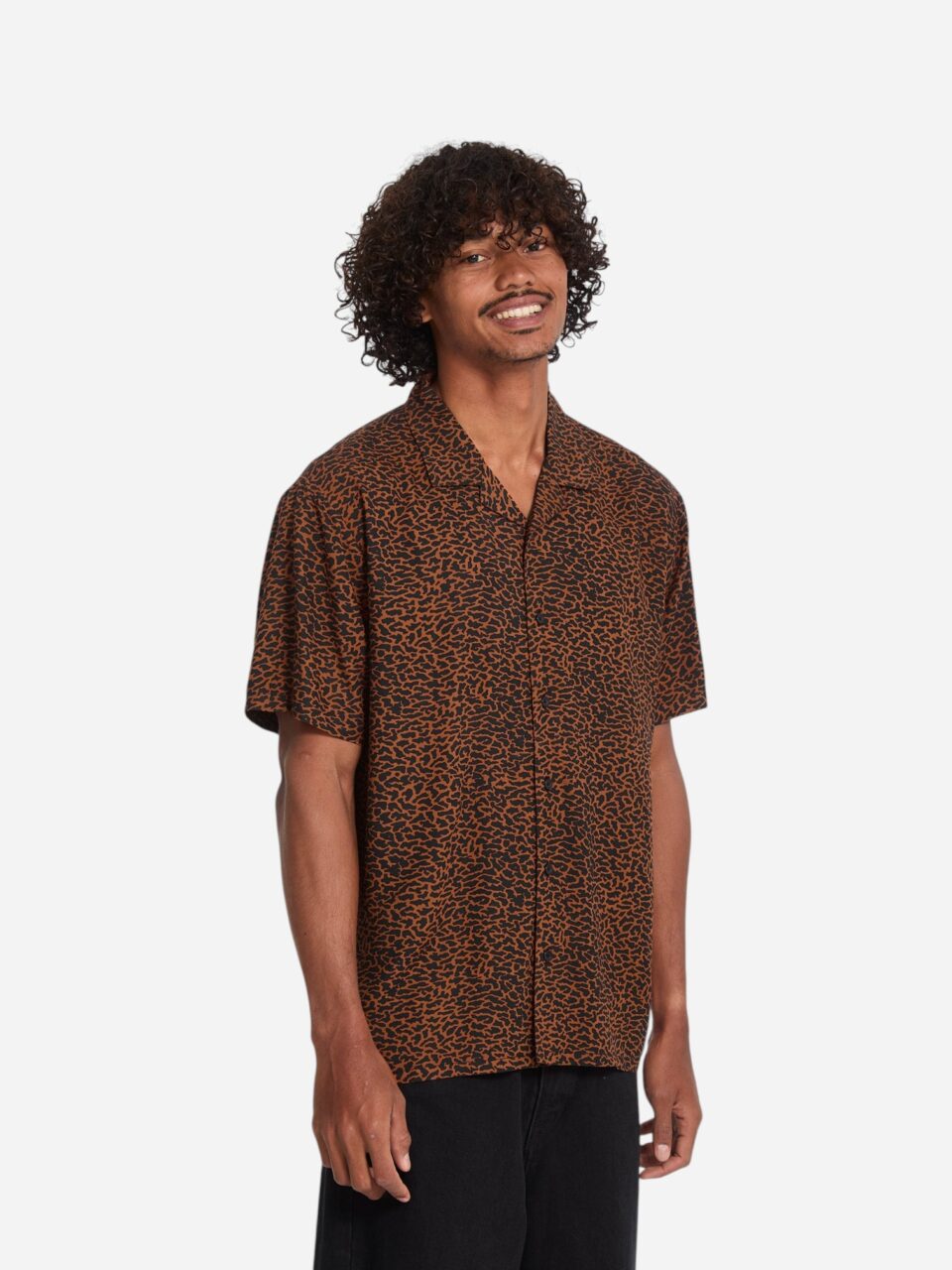 Volcom Utopias Print SS Brown Horn